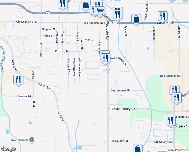 map of restaurants, bars, coffee shops, grocery stores, and more near 211 Harvest Pointe Circle in Lafayette
