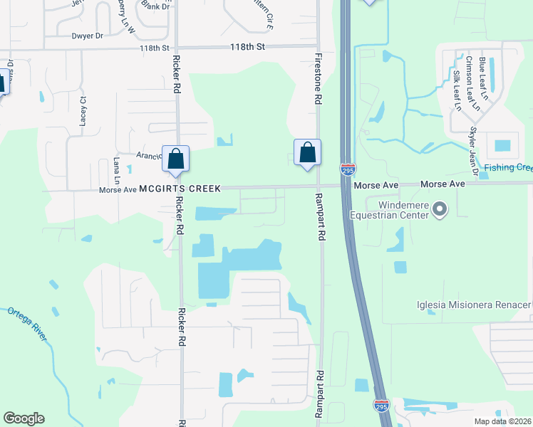 map of restaurants, bars, coffee shops, grocery stores, and more near 6878 Morse Avenue in Jacksonville