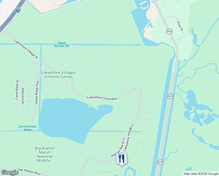 map of restaurants, bars, coffee shops, grocery stores, and more near 61481 North Military Road in Slidell