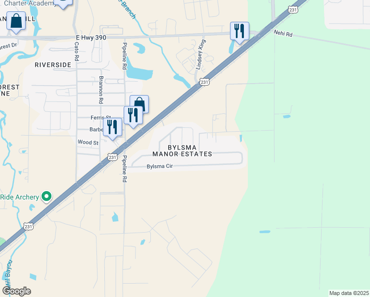 map of restaurants, bars, coffee shops, grocery stores, and more near 4202 Florence Tolsma Way in Panama City