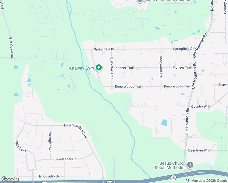 map of restaurants, bars, coffee shops, grocery stores, and more near 16860 Deep Woods Trail in Conroe