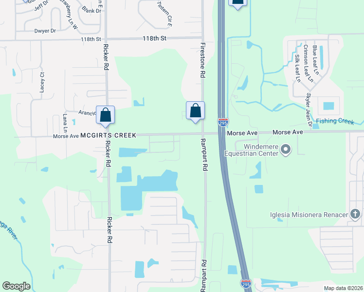 map of restaurants, bars, coffee shops, grocery stores, and more near 7278 Morse Avenue in Jacksonville
