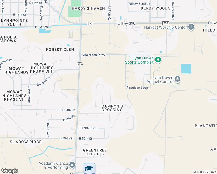 map of restaurants, bars, coffee shops, grocery stores, and more near 2202 Camryns Crossing in Panama City
