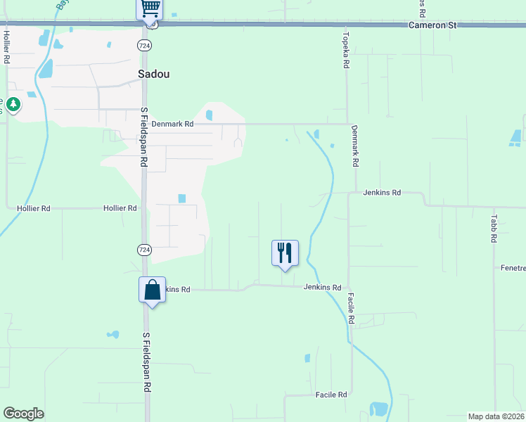 map of restaurants, bars, coffee shops, grocery stores, and more near 206 Esteva Street in Duson