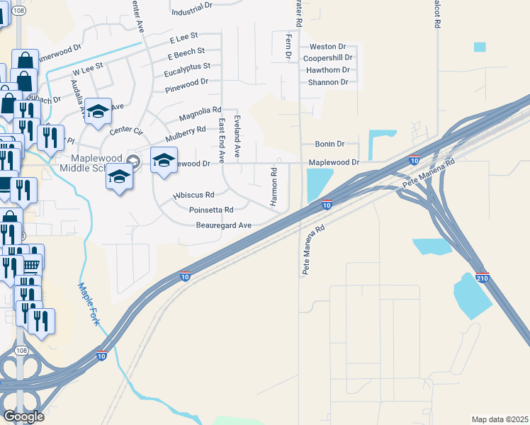 map of restaurants, bars, coffee shops, grocery stores, and more near 17 East End Ave in Sulphur
