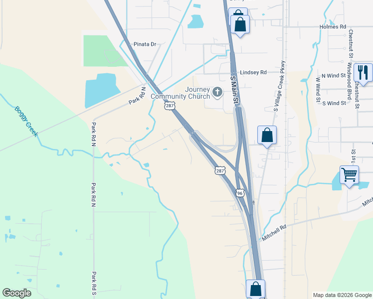 map of restaurants, bars, coffee shops, grocery stores, and more near 9506 Haley Road in Lumberton