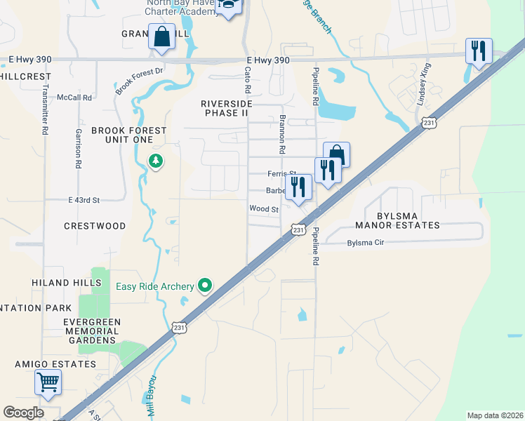 map of restaurants, bars, coffee shops, grocery stores, and more near 4228 Cato Rd in Panama City