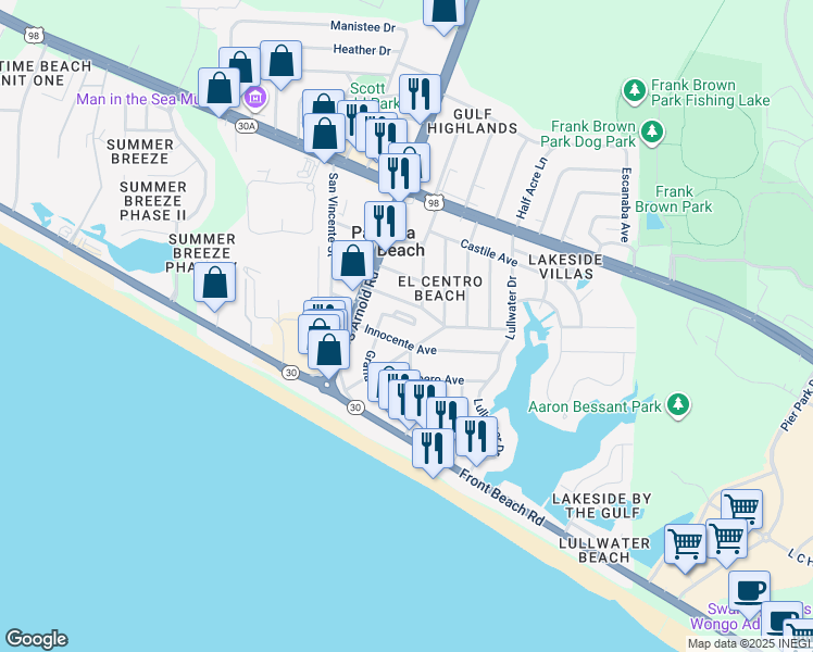 map of restaurants, bars, coffee shops, grocery stores, and more near 404 East El Centro Boulevard in Panama City