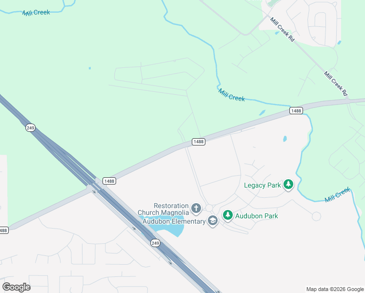 map of restaurants, bars, coffee shops, grocery stores, and more near 16902 Farm to Market Road 1488 in Magnolia
