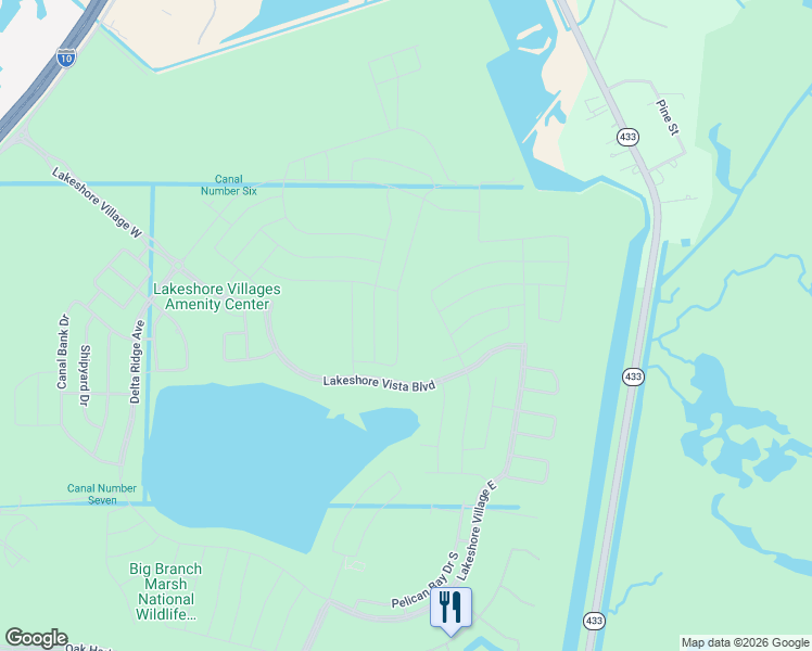 map of restaurants, bars, coffee shops, grocery stores, and more near 61481 North Military Road in Slidell