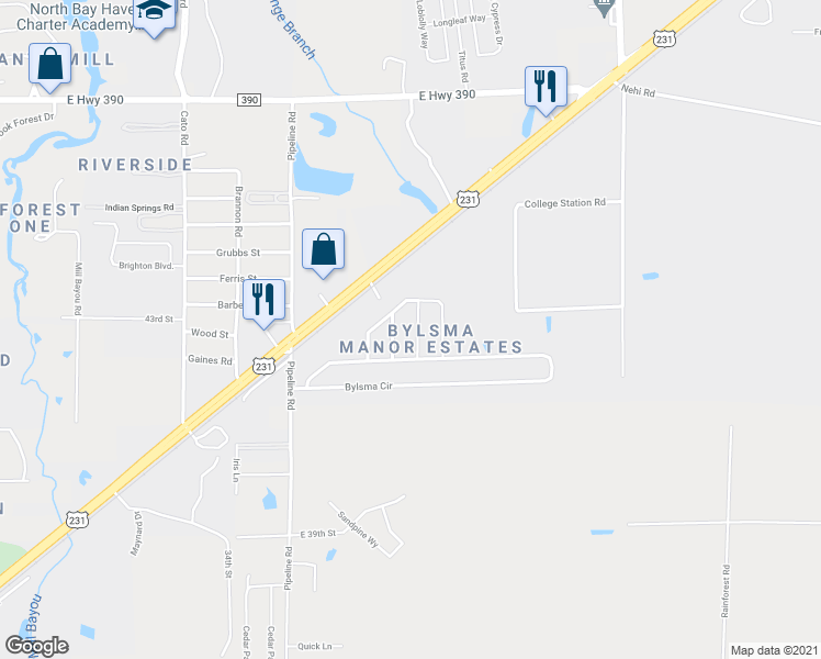 map of restaurants, bars, coffee shops, grocery stores, and more near 4209 Florence Tolsma Way in Panama City