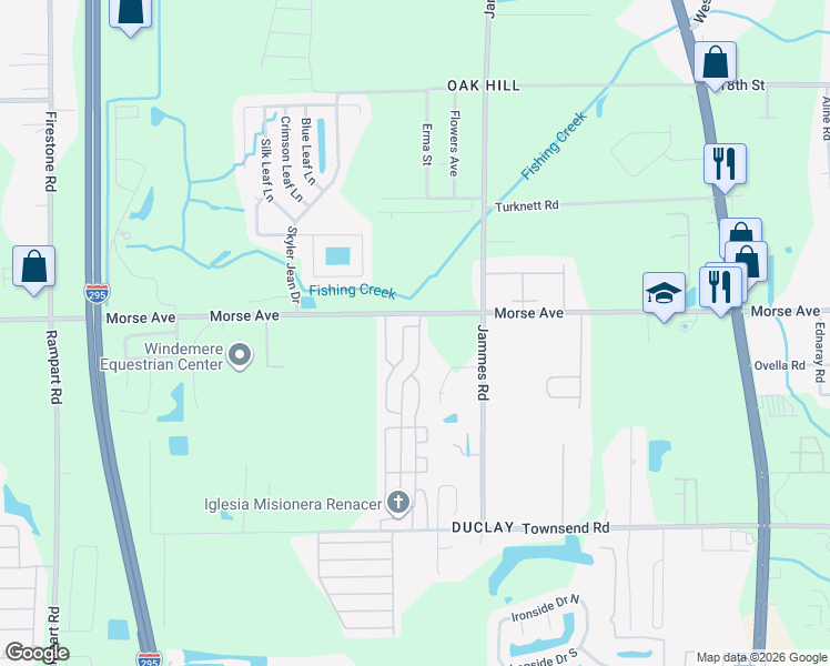 map of restaurants, bars, coffee shops, grocery stores, and more near N Eagle Rd in Jacksonville