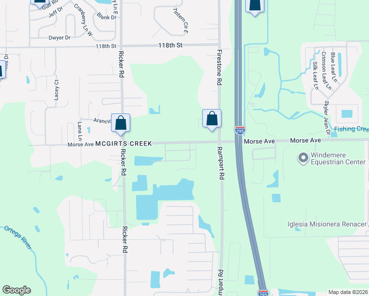 map of restaurants, bars, coffee shops, grocery stores, and more near 6878 Morse Avenue in Jacksonville