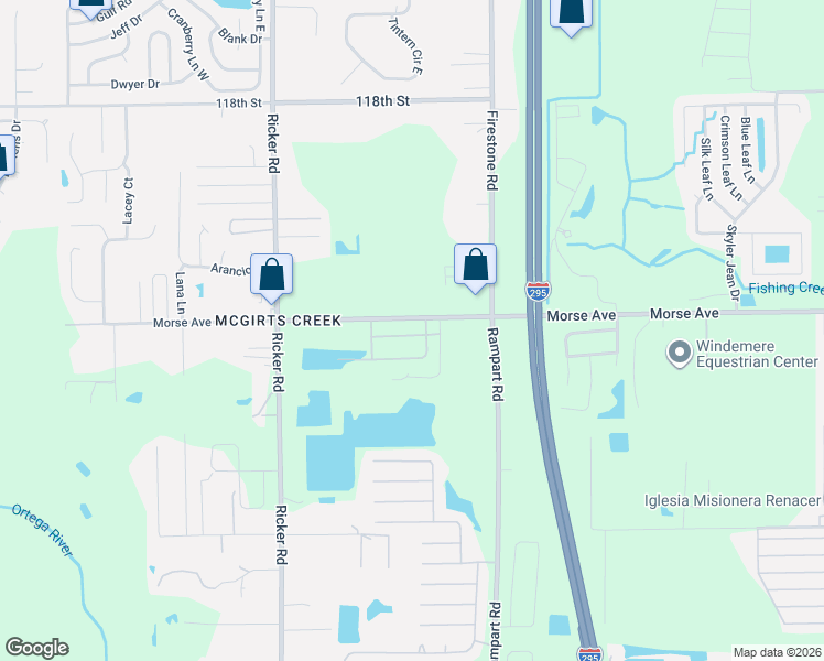 map of restaurants, bars, coffee shops, grocery stores, and more near 6878 Morse Avenue in Jacksonville