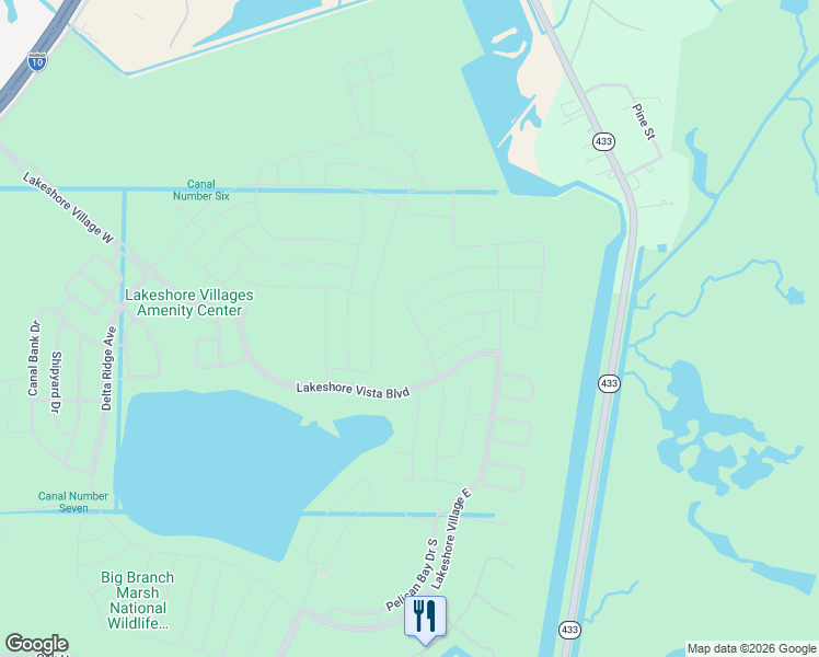 map of restaurants, bars, coffee shops, grocery stores, and more near 61481 North Military Road in Slidell