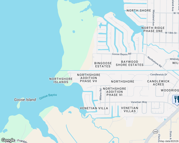map of restaurants, bars, coffee shops, grocery stores, and more near 1204 Savannah Drive in Panama City