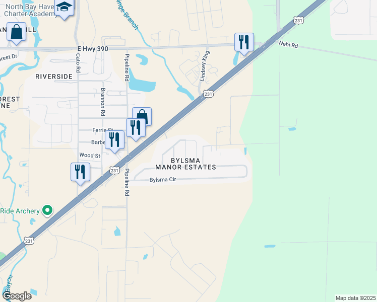 map of restaurants, bars, coffee shops, grocery stores, and more near 4202 Florence Tolsma Way in Panama City