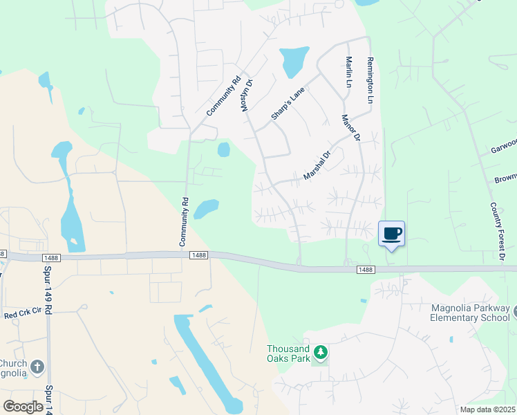 map of restaurants, bars, coffee shops, grocery stores, and more near 12715 Marshall Court in Magnolia