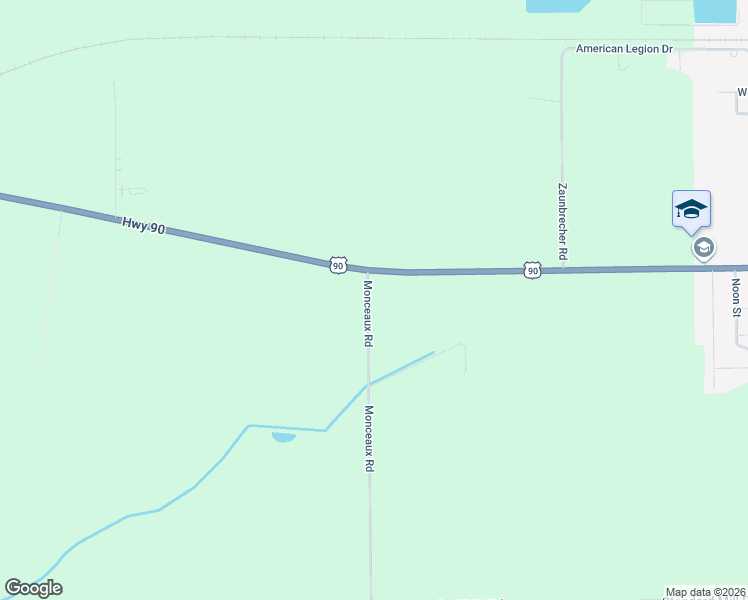 map of restaurants, bars, coffee shops, grocery stores, and more near 5347 Monceaux Road in Rayne