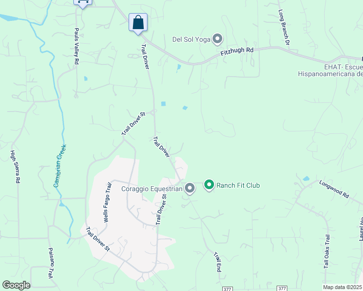 map of restaurants, bars, coffee shops, grocery stores, and more near 12711 Trail Driver Street in Austin