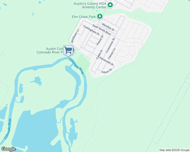 map of restaurants, bars, coffee shops, grocery stores, and more near 2705 Crownover Street in Austin