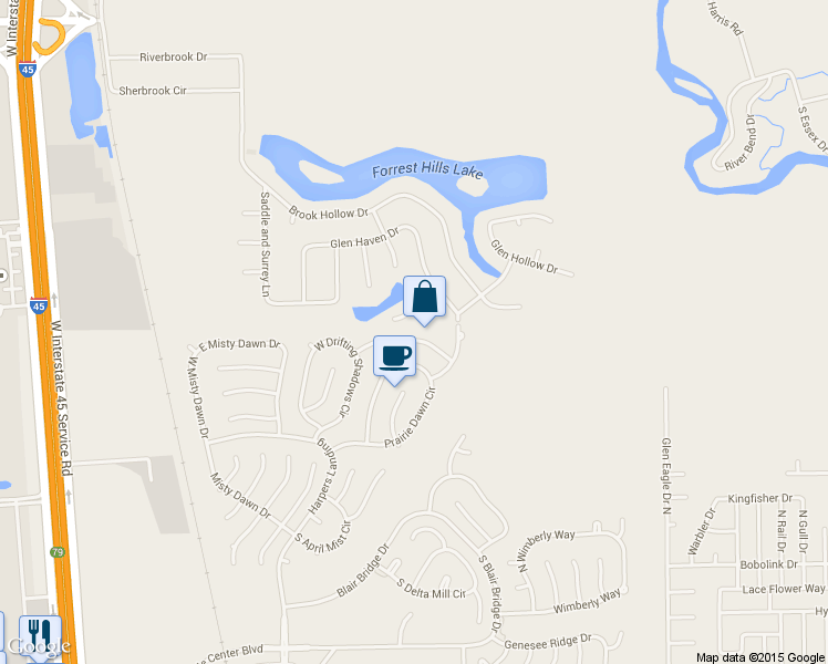 map of restaurants, bars, coffee shops, grocery stores, and more near 30 Hollow Glen Place in Conroe