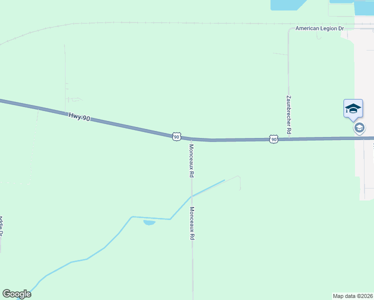 map of restaurants, bars, coffee shops, grocery stores, and more near 5347 Monceaux Road in Rayne