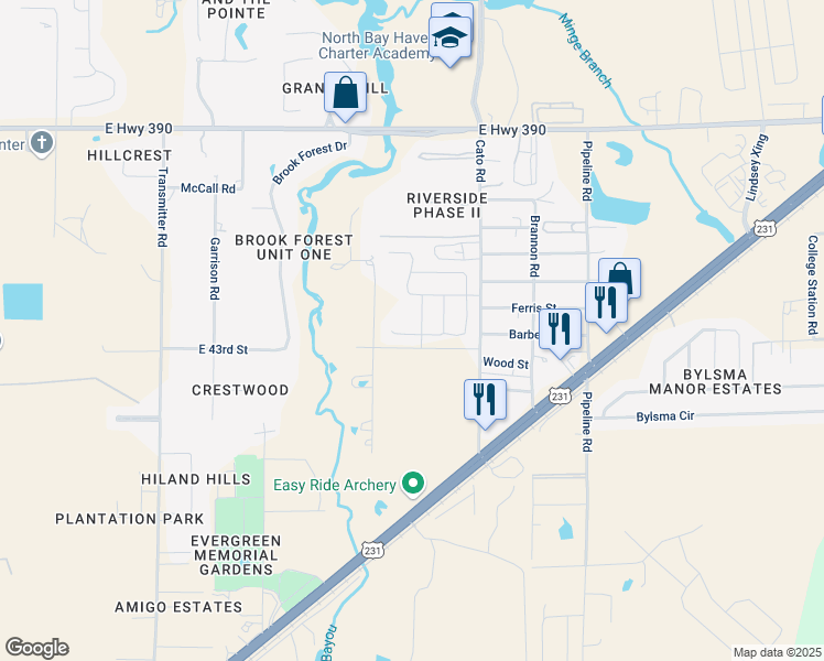 map of restaurants, bars, coffee shops, grocery stores, and more near 3939 Silver Spur Road in Panama City