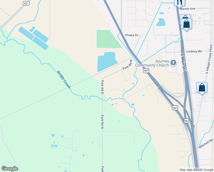 map of restaurants, bars, coffee shops, grocery stores, and more near 9626 Park Road North in Lumberton