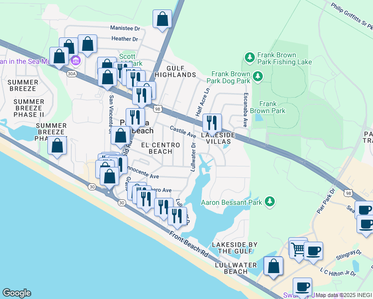 map of restaurants, bars, coffee shops, grocery stores, and more near 213 San Gabriel Street in Panama City