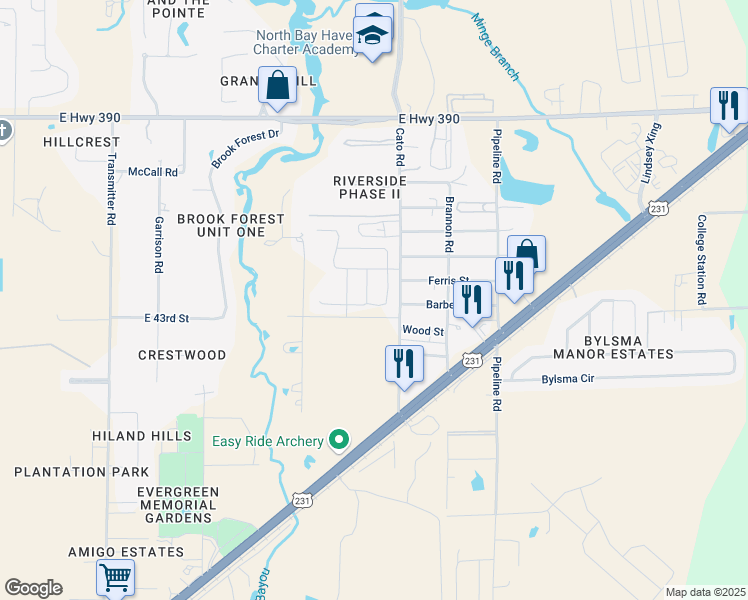 map of restaurants, bars, coffee shops, grocery stores, and more near 3992 Pioneer Ln. in Callaway