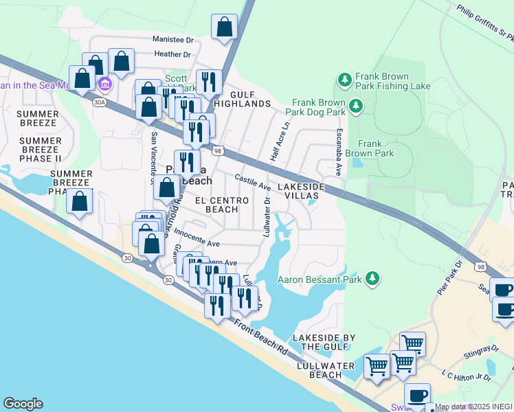 map of restaurants, bars, coffee shops, grocery stores, and more near 213 San Gabriel Street in Panama City