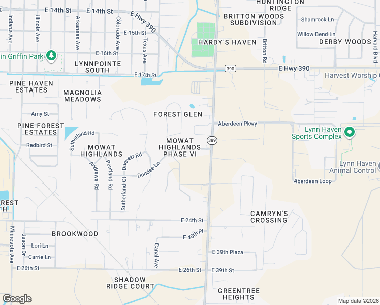 map of restaurants, bars, coffee shops, grocery stores, and more near 1235 Dundee Lane in Lynn Haven