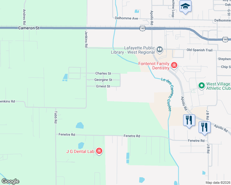 map of restaurants, bars, coffee shops, grocery stores, and more near 212 Ernest Street in Scott