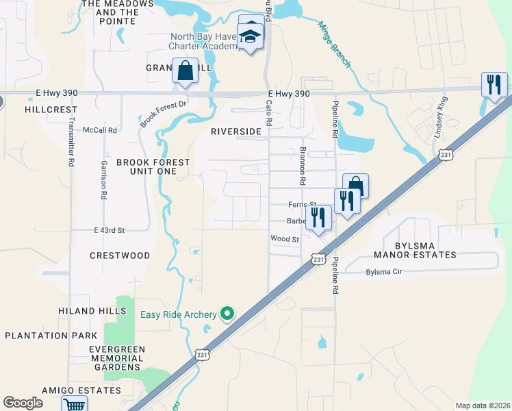 map of restaurants, bars, coffee shops, grocery stores, and more near 3992 Pioneer Ln. in Callaway