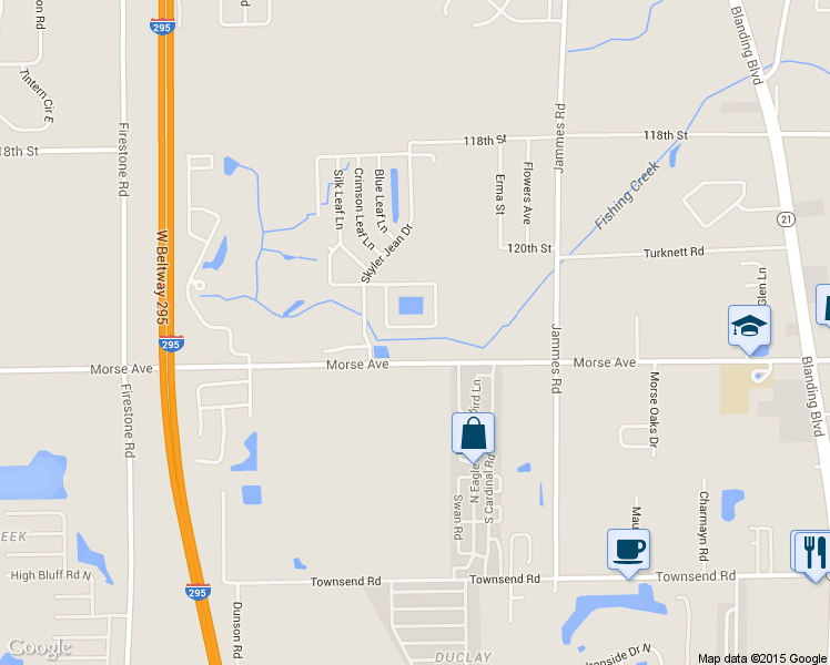 map of restaurants, bars, coffee shops, grocery stores, and more near 6737 Morse Avenue in Jacksonville