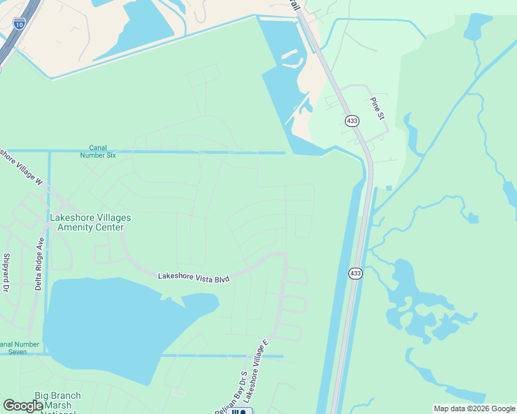 map of restaurants, bars, coffee shops, grocery stores, and more near 55100 Louisiana 433 in Slidell