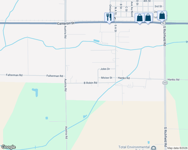 map of restaurants, bars, coffee shops, grocery stores, and more near 240 John Drive in Duson
