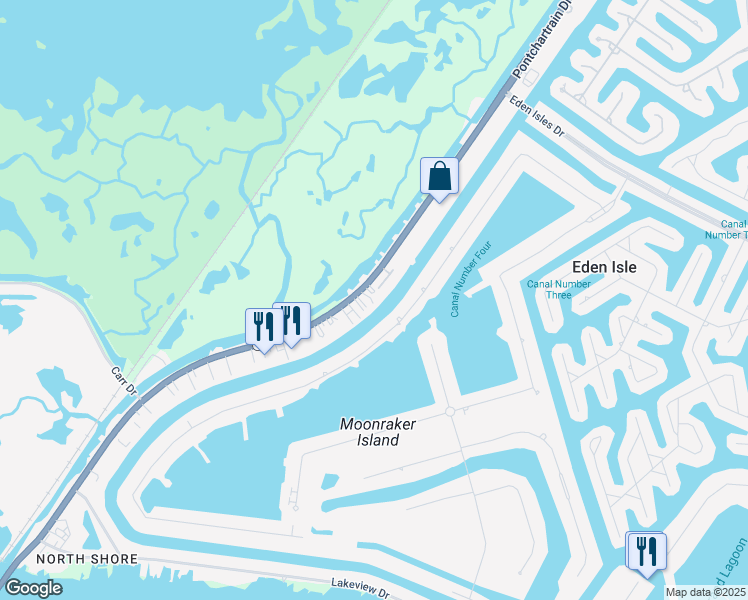 map of restaurants, bars, coffee shops, grocery stores, and more near 4706 Pontchartrain Drive in Slidell
