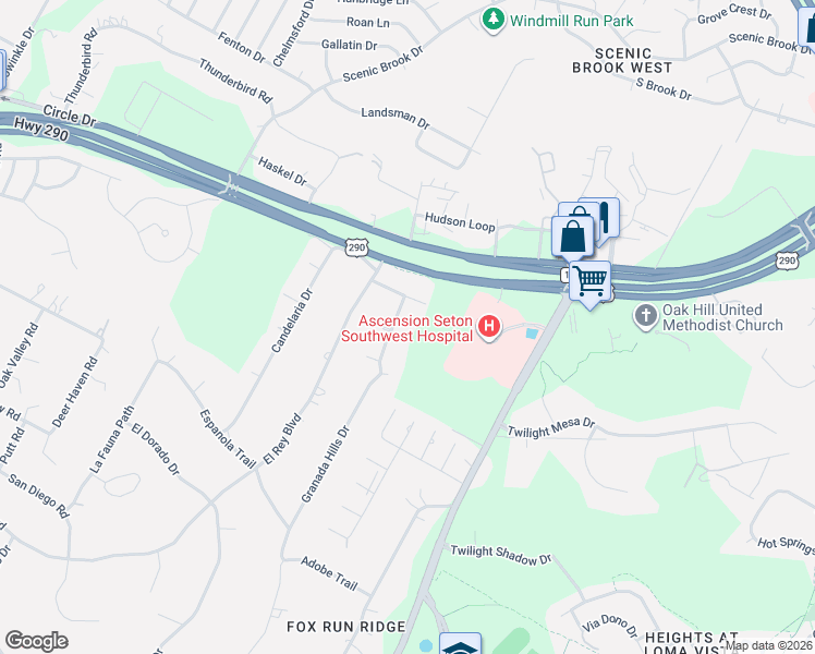 map of restaurants, bars, coffee shops, grocery stores, and more near 8401 La Tosca Drive in Austin