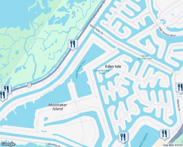 map of restaurants, bars, coffee shops, grocery stores, and more near 1061 Clipper Drive in Slidell