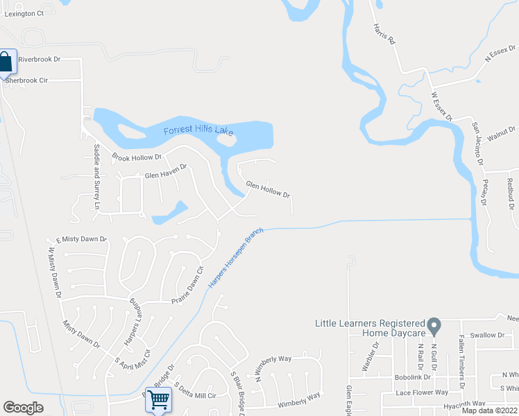 map of restaurants, bars, coffee shops, grocery stores, and more near 809 Brook Hollow Drive in Conroe