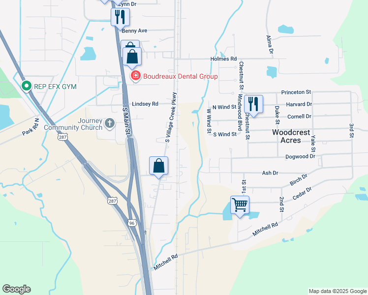 map of restaurants, bars, coffee shops, grocery stores, and more near 8292 Smith Road in Lumberton
