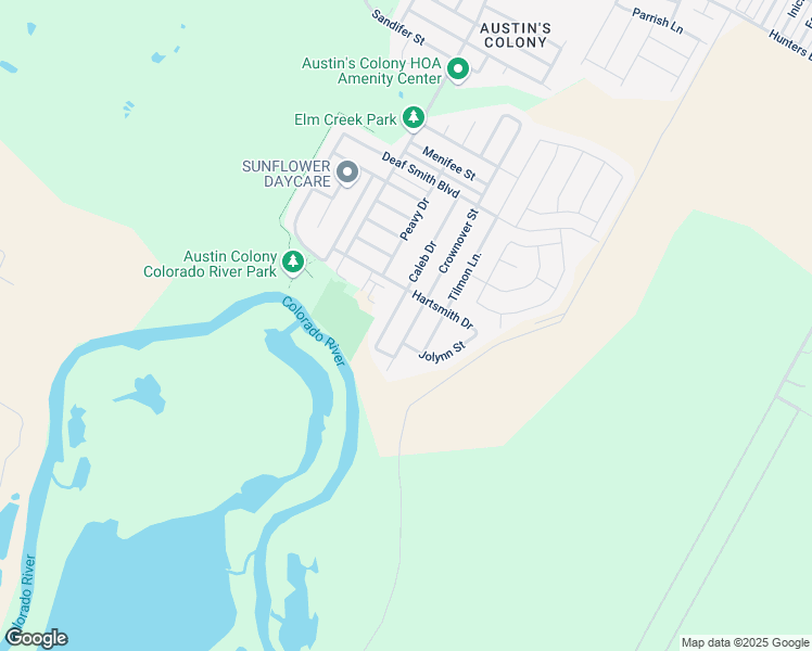 map of restaurants, bars, coffee shops, grocery stores, and more near 2910 Crownover Street in Austin