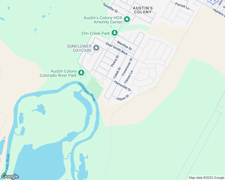 map of restaurants, bars, coffee shops, grocery stores, and more near 2910 Crownover Street in Austin