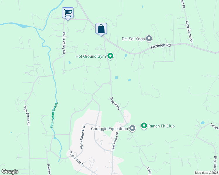 map of restaurants, bars, coffee shops, grocery stores, and more near 12600 Trail Driver in Austin
