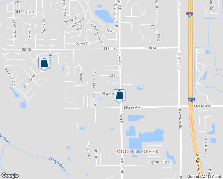 map of restaurants, bars, coffee shops, grocery stores, and more near 6626 Arancio Ct in Jacksonville