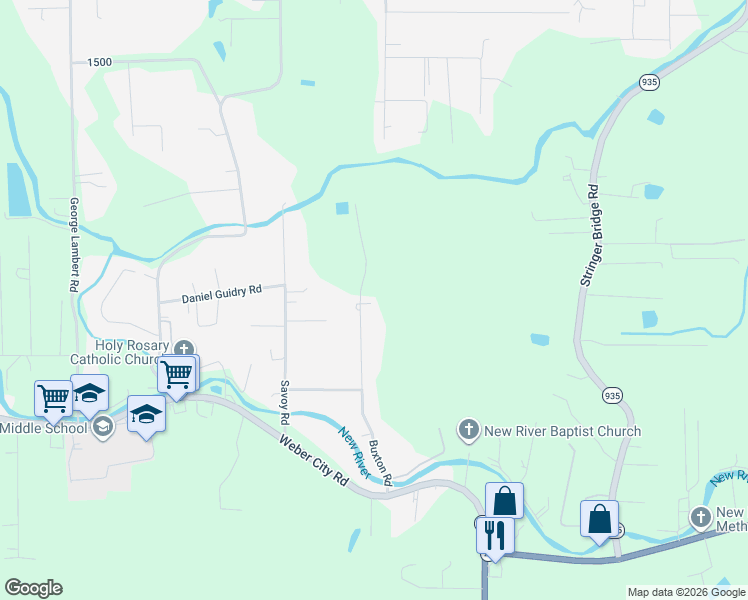 map of restaurants, bars, coffee shops, grocery stores, and more near 11080 Buxton Road in Saint Amant