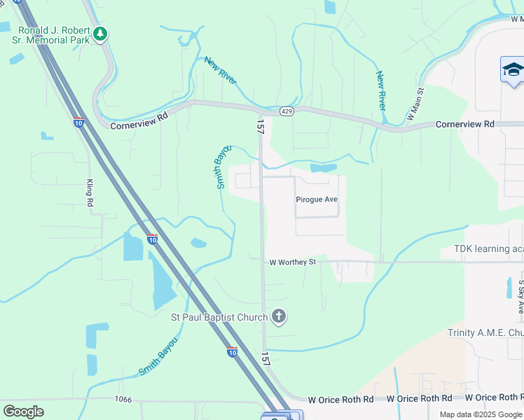 map of restaurants, bars, coffee shops, grocery stores, and more near 11098 Boudreaux Road in Gonzales