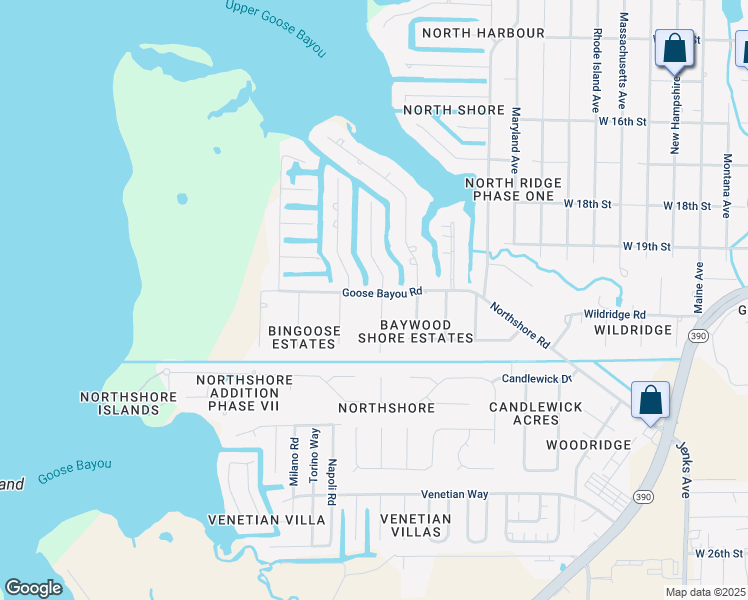 map of restaurants, bars, coffee shops, grocery stores, and more near 823 Goose Bayou Road in Lynn Haven